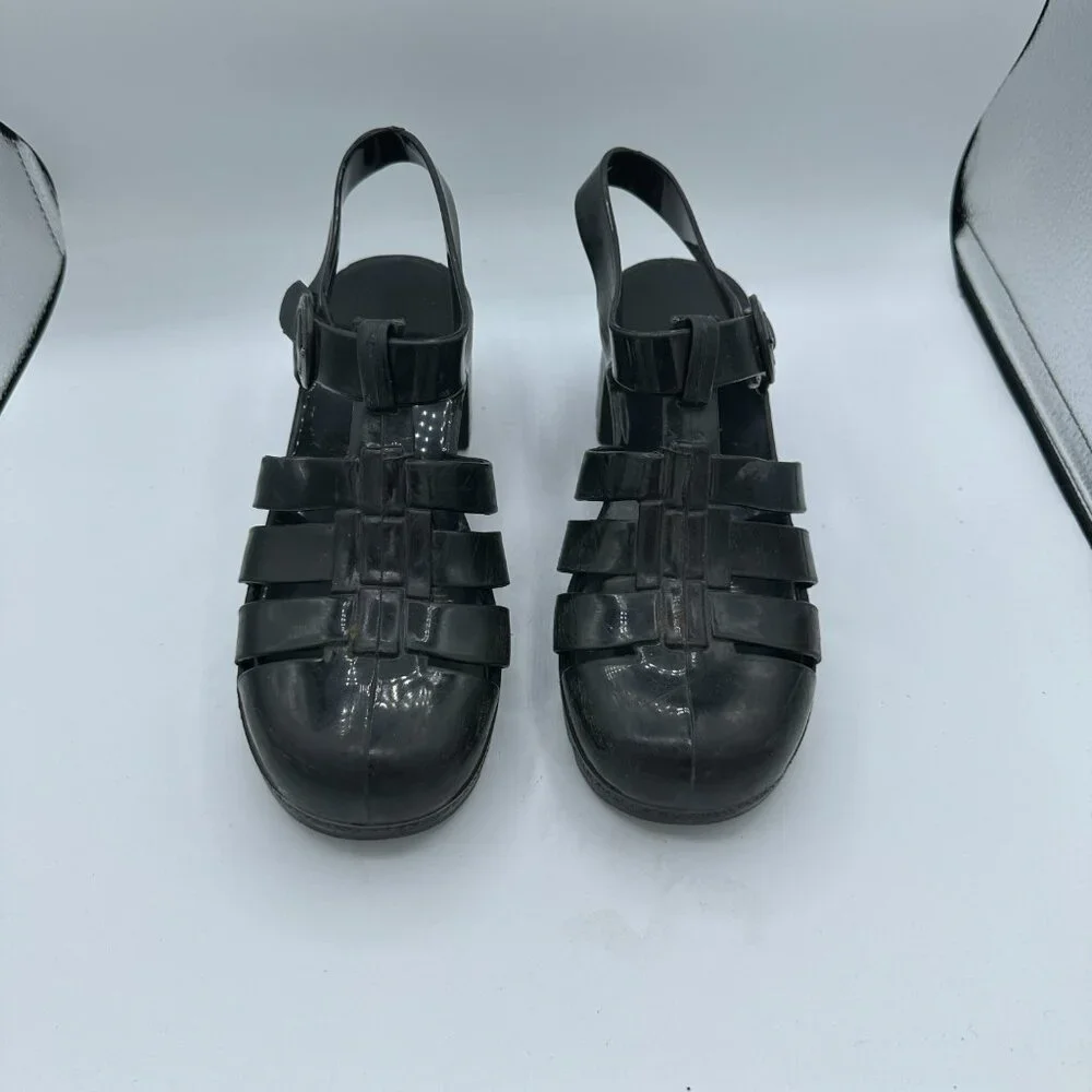 Unbranded Black Y2K Chunky Jelly Sandals Women's 9 - Picture 2 of 5